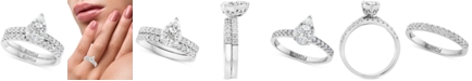 EFFY Collection EFFY&reg; Diamond Teardrop Cluster Bridal Set (1-1/20 ct. t.w.) in 14k White Gold